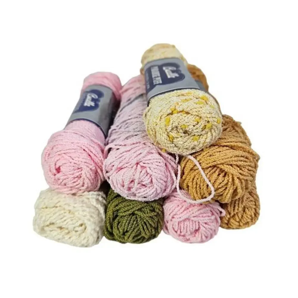 Bucilla Paradise and Lin Lite Knitting Yarn Mixed Lot of 8‎ Skeins Acetate Vtg